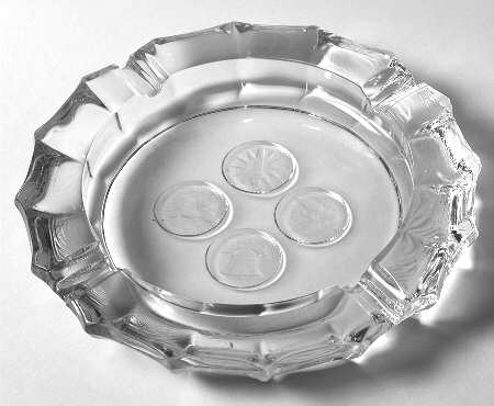 Coin Glass Clear Double Ashtray