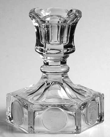 Coin Glass Clear Single Light Candlestick