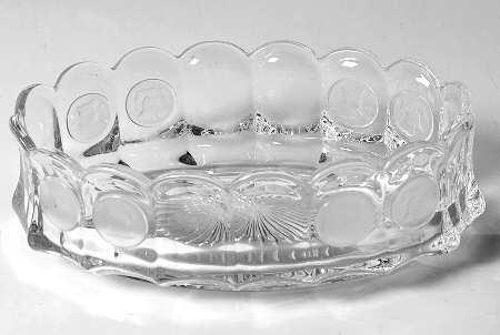 Coin Glass Clear 9" Oval Bowl