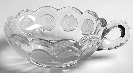 Coin Glass Clear Handled Nappy