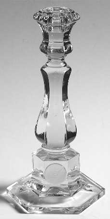 Coin Glass Clear Tall Single Light Candlestick
