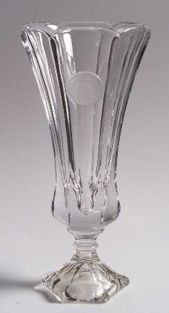 Coin Glass Clear 10" Flower Vase