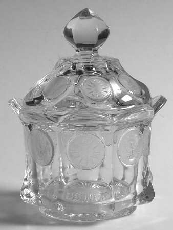 Coin Glass Clear Bowl Has Lip, Sugar Bowl & Lid