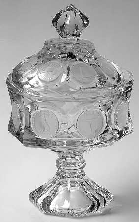 Coin Glass Clear Medium Wedding Bowl & Lid