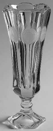 Coin Glass Clear 8" Bud Vase