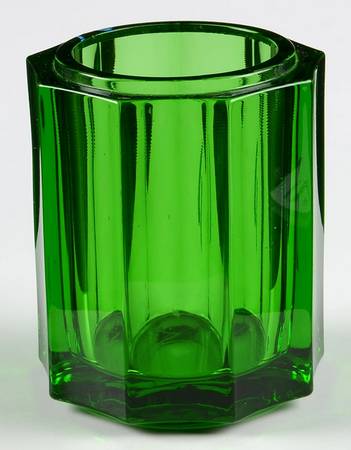 Coin Glass Emerald Green (Older, Stem 1372) Cigarette Holder No Ashtray Lid (No Slot)