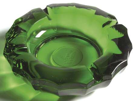 Coin Glass Emerald Green (Older, Stem 1372) Ashtray