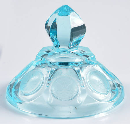 Coin Glass Light Blue (Newer) Lid for Sugar Bowl