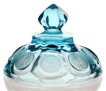 Coin Glass Light Blue (Newer) Lid for Wedding Bowl
