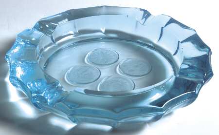 Coin Glass Light Blue (Newer) Double Ashtray