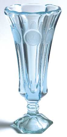 Coin Glass Light Blue (Newer) Bud Vase
