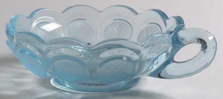 Coin Glass Light Blue (Newer) Handled Nappy