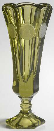 Coin Glass Olive Green Bud Vase