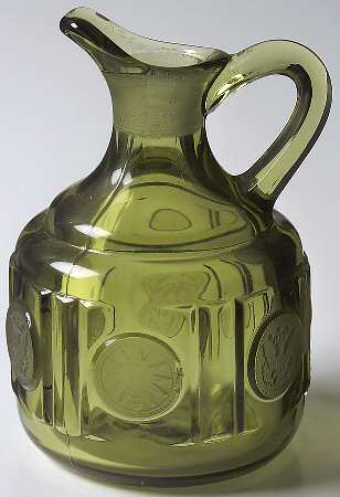 Coin Glass Olive Green Cruet No Stopper