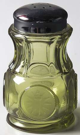 Coin Glass Olive Green Shaker with Metal Lid