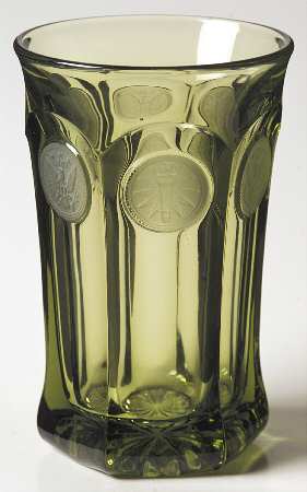 Coin Glass Olive Green Flat Iced Tea