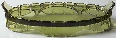 Coin Glass Olive Green Condiment Tray