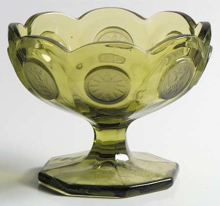 Coin Glass Olive Green Open Jam/Jelly