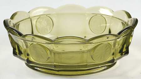 Coin Glass Olive Green Candy Box No Lid