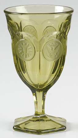Coin Glass Olive Green Wine Glass
