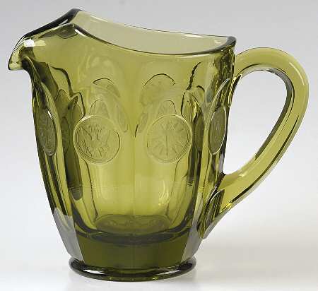 Coin Glass Olive Green 32 Oz Pitcher