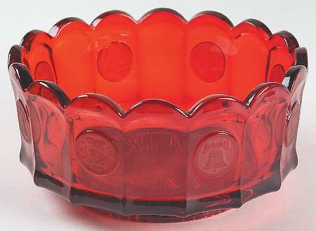 Coin Glass Ruby 7" Round Bowl
