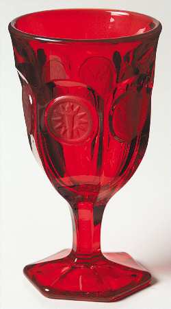 Coin Glass Ruby Wine Glass