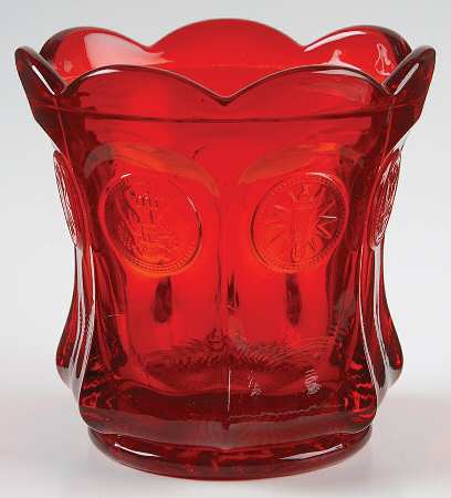 Coin Glass Ruby Candy Dish No Lid