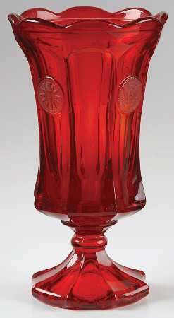 Coin Glass Ruby Footed Urn No Lid