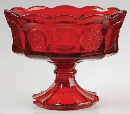 Coin Glass Ruby Compote