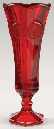 Coin Glass Ruby Bud Vase