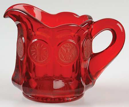 Coin Glass Ruby Creamer