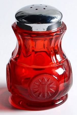 Coin Glass Ruby Shaker with Metal Lid