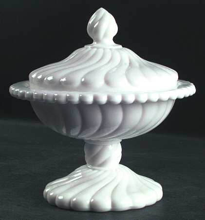 Colony Milk Glass Small Compote & Lid