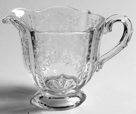 Corsage Clear Individual Footed Creamer (Baroque Shape)