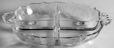 Corsage Clear 4 Part Handled Relish (Baroque Shape)