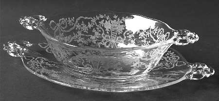 Corsage Clear Sauce Boat with Underplate
