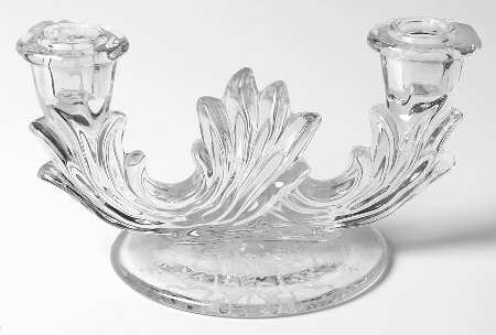 Corsage Clear Double Candlestick (Baroque Shape)