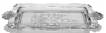 Corsage Clear Rectangular Handled Tray (Baroque Shape)