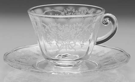 Corsage Clear Cup & Saucer Set