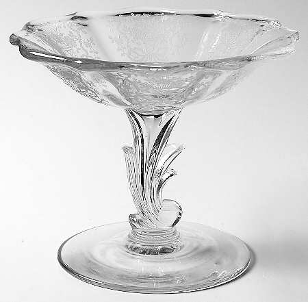 Corsage Clear 4" X 6" Baroque Shape Comport