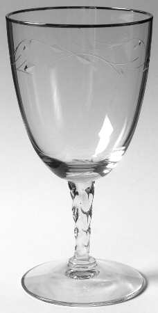 Coronet (Platinum Trim, Stem 6101, Cut 656) by Fostoria