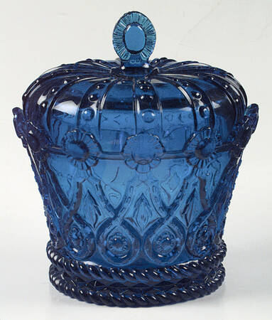 Crown Collection (Giftware) Candy Dish with Lid-Blue/2750