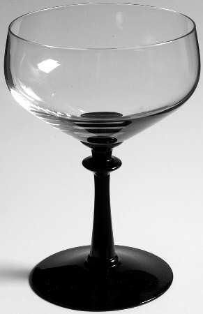 Eloquence Onyx (Black Stem, Stem 6120) Champagne/Tall Sherbet