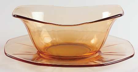 Fairfax Amber (Line 2375) Sauce Boat with Underplate