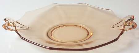 Fairfax Amber (Line 2375) Lemon Plate with Bow Handle