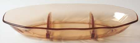 Fairfax Amber (Line 2375) 11" Oval 3 Part Relish