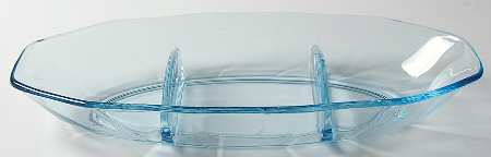Fairfax Blue (Line 2375) 11" Oval 3 Part Relish