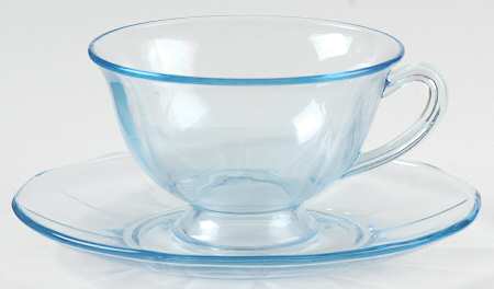 Fairfax Blue (Line 2375) Footed Cup & Saucer Set