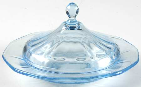 Fairfax Blue (Line 2375) Round Covered Butter